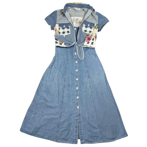 Petite Sophisticate Dresses & Skirts - Vintage Petite Sophisticate Womens Size 6P Denim Patchwork Dress